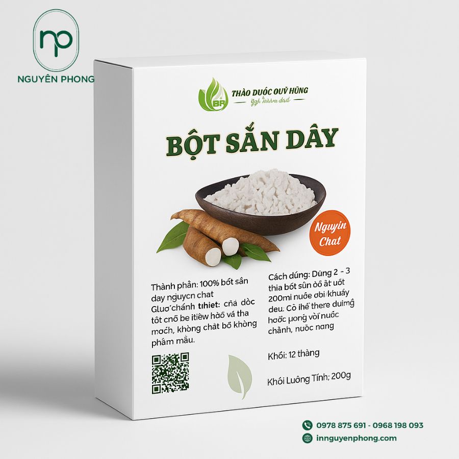In Hộp Giấy Đựng Bột Sắn Dây